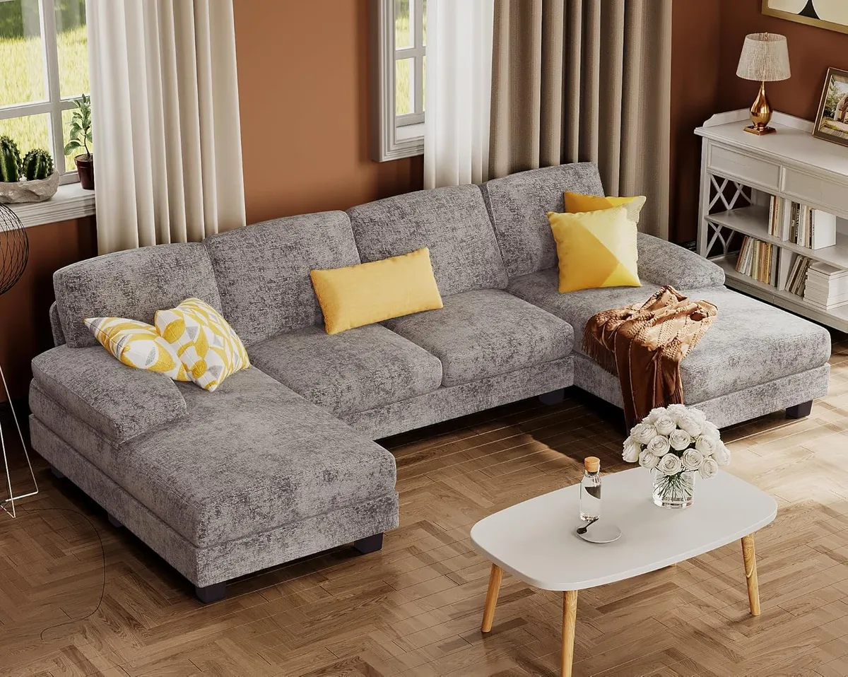U-Shaped Sectional, Grey