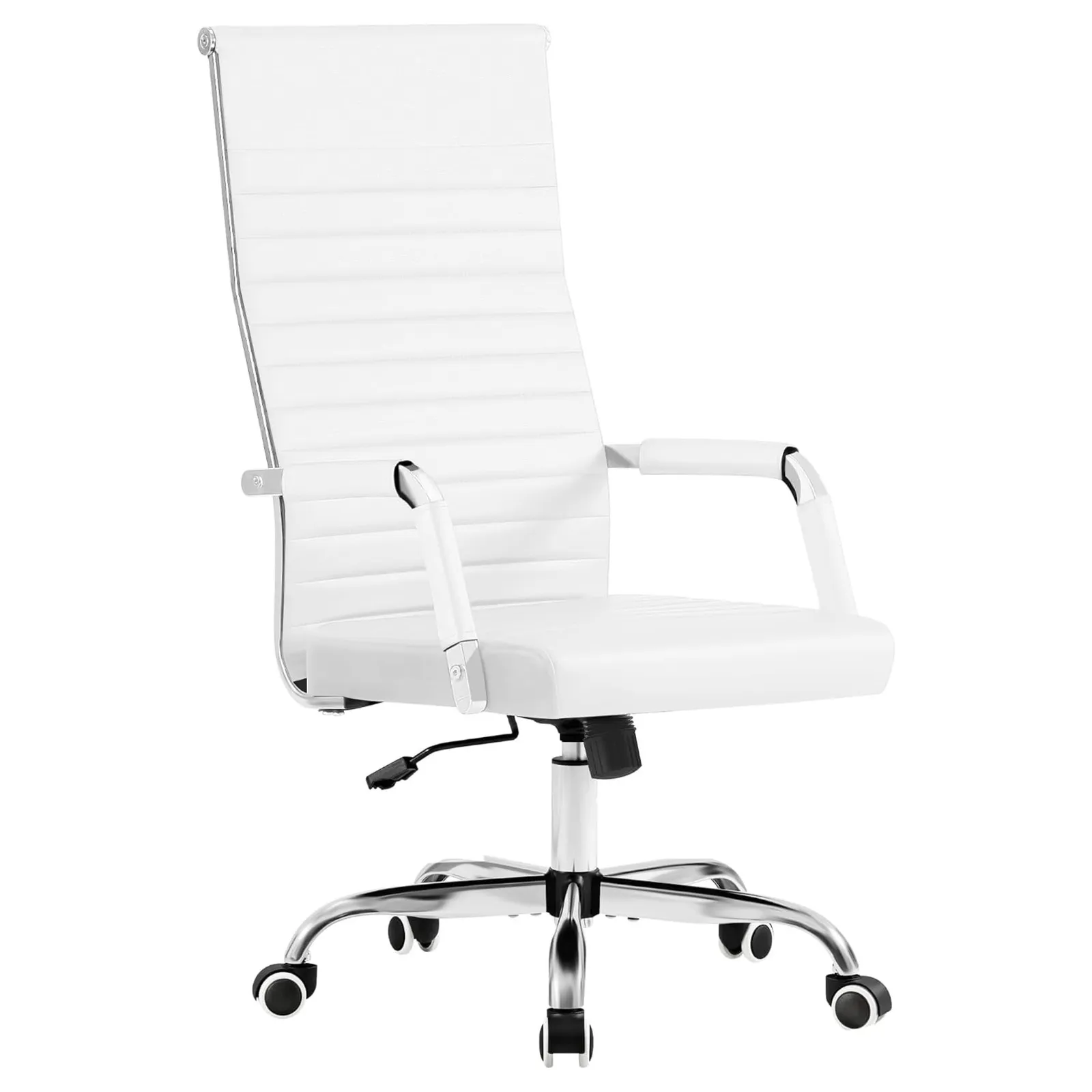 Furmax Ribbed High-Back Chair, White, White, product photo