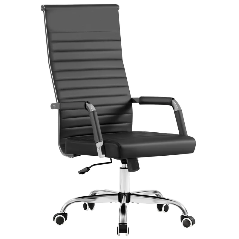 Furmax Ribbed High-Back Chair, Black, , product photo
