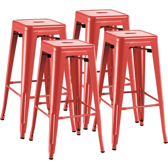 Metal Bar Stools, 30 in, Set of 4