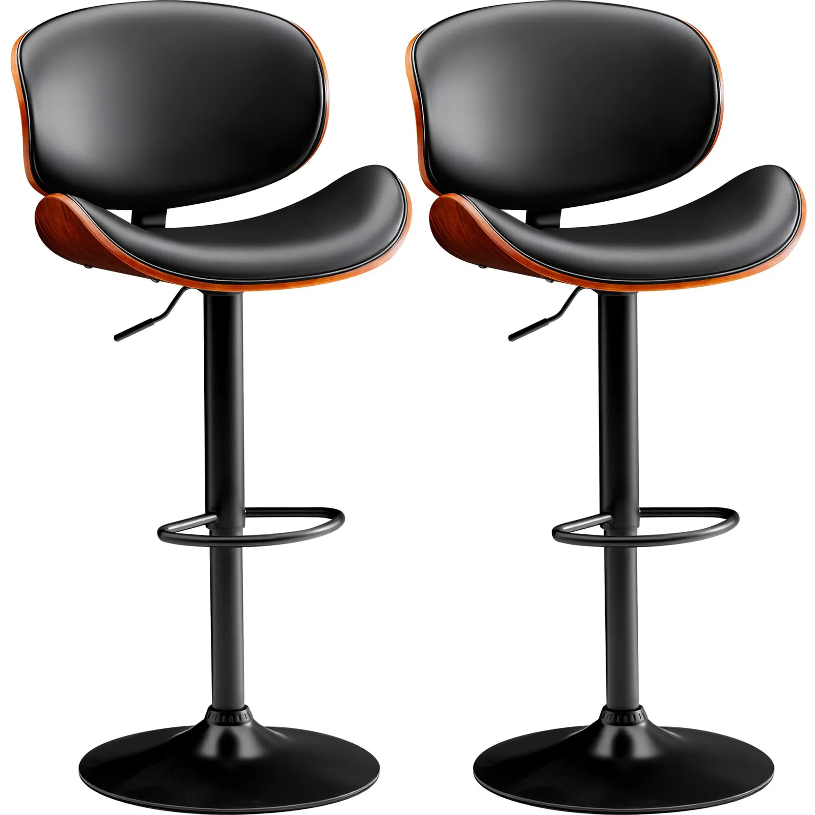 Furmax Bentwood Bar Stools, Black, Set of 2, product photo