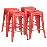 Metal Counter Stools, 24 in, Set of 4