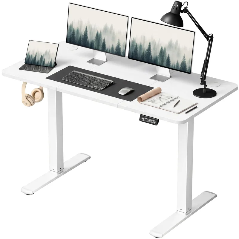 Furmax Electric Standing Desk, White, 48 Inch, product photo