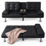 Faux Leather Futon Sofa Bed