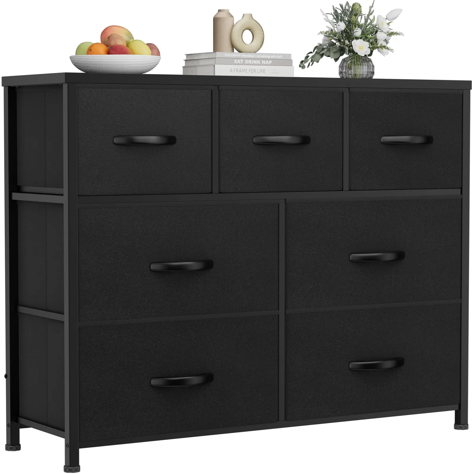 Furmax TV Stand with Fabric Bins, , product photo