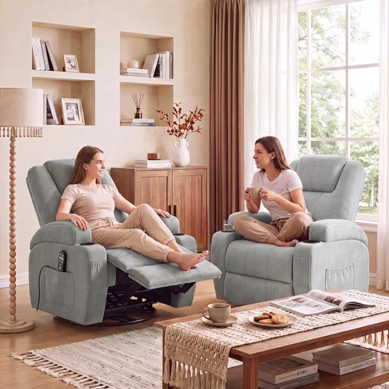 Swivel Rocker Recliner with Massage